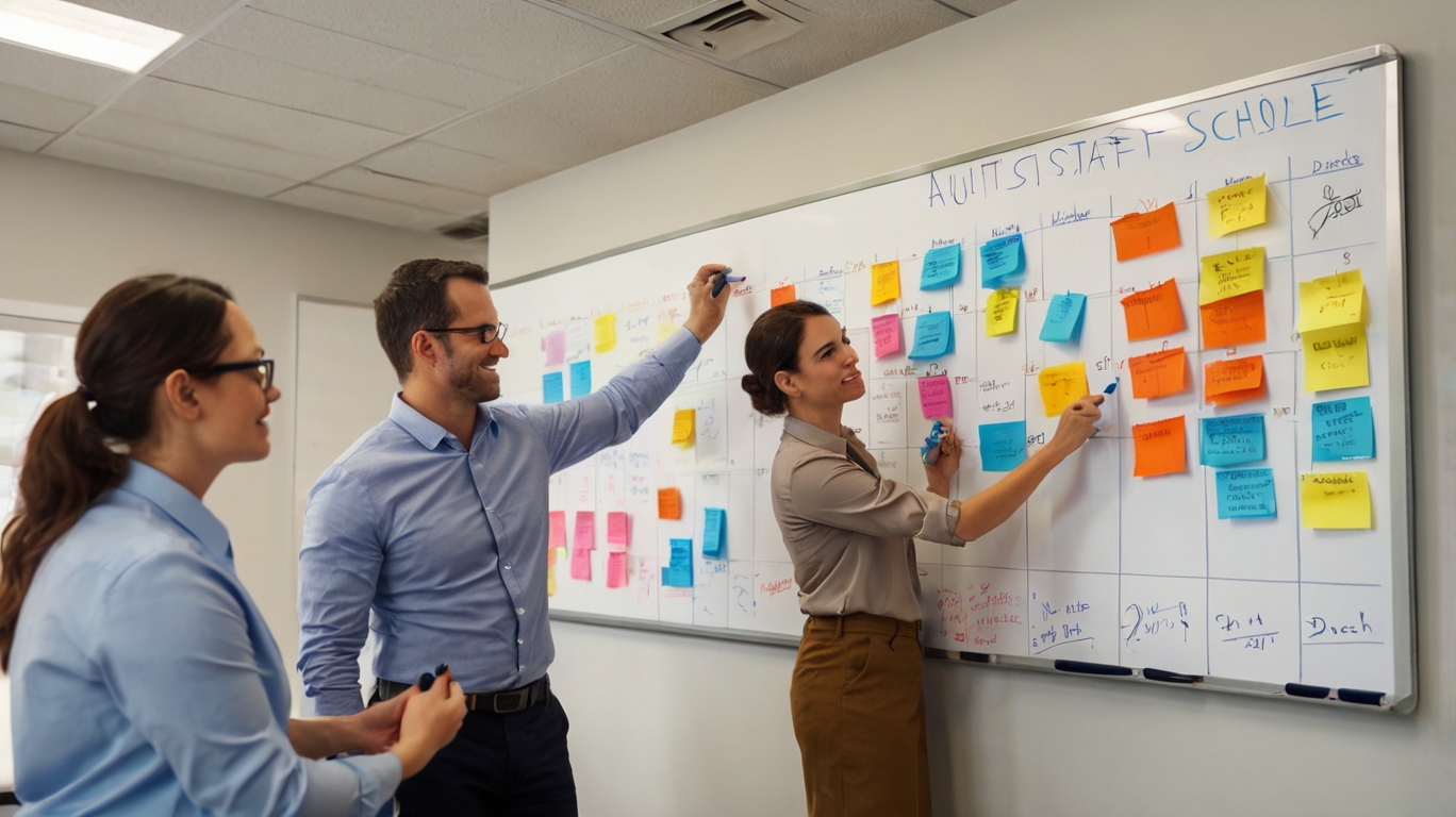Financial audit professionals working